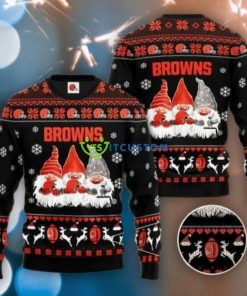 NFL Sport Cleveland Browns Gnome Christmas Sweater Design 3D Full Printed Sizes S - 5XL - NABQ67