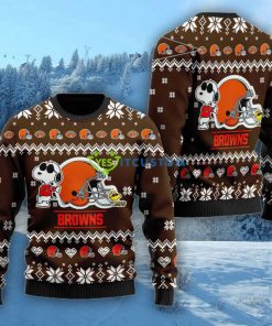 NFL Sport Cleveland Browns The Snoopy Christmas Sweater Design 3D Full Printed Sizes S - 5XL - NABQ66