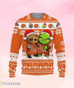 NFL Sport Cleveland Browns Baby Groot And Grinch Christmas Sweater Design 3D Full Printed Sizes S - 5XL - NABQ63