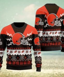 NFL Sport Cleveland Browns Christmas Sweater Design 3D Full Printed Sizes S - 5XL - NABQ61