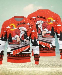 NFL Sport Cleveland Browns DJ Santa Claus Christmas Sweater Design 3D Full Printed Sizes S - 5XL - NABQ58