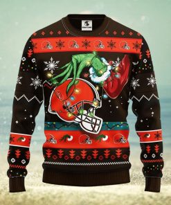NFL Sport Cleveland Browns Grinch Christmas Sweater Design 3D Full Printed Sizes S - 5XL - NABQ56