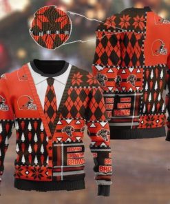 NFL Sport Cleveland Browns Christmas Sweater Design 3D Full Printed Sizes S - 5XL - NABQ49