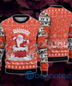 NFL Sport Cleveland Browns Santa Claus Christmas Sweater Design 3D Full Printed Sizes S - 5XL - NABQ42