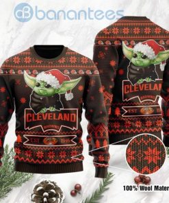 NFL Sport Cleveland Browns Baby Yoda Christmas Sweater Design 3D Full Printed Sizes S - 5XL - NABQ37