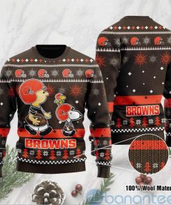 NFL Sport Cleveland Browns Snoopy Christmas Sweater Design 3D Full Printed Sizes S - 5XL - NABQ28