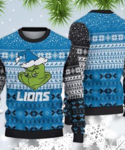 NFL Sport Detroit Lions Christmas Grinch Sweater Design 3D Full Printed Sizes S - 5XL - NABL428