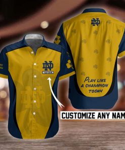 NCAA Notre Dame Fighting Irish Button Shirt Design 3D Full Printed Custom Name Sizes S - 5XL NC92107