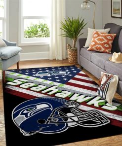 NFL Sport Seattle Seahawks USA Flag Rug Home Floor Decor NMOI116