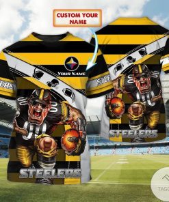 NFL Sport Pittsburgh Steelers Custom Name T-shirt Design 3D Full Printed Sizes S - 5XL - NMCS070