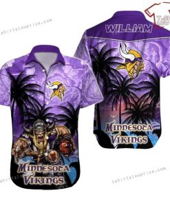 NFL Sport Minnesota Vikings Custom Name Button Shirt Design 3D Full Printed Sizes S - 5XL NABR115