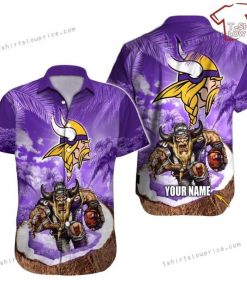 NFL Sport Minnesota Vikings Custom Name Button Shirt Design 3D Full Printed Sizes S - 5XL NABR113