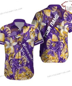 NFL Sport Minnesota Vikings Custom Name Button Shirt Design 3D Full Printed Sizes S - 5XL NABR112
