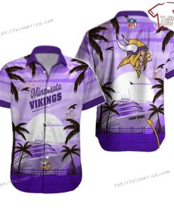 NFL Sport Minnesota Vikings Custom Name Button Shirt Design 3D Full Printed Sizes S - 5XL NABR110