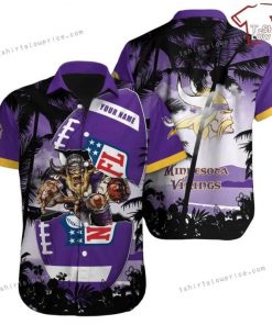 NFL Sport Minnesota Vikings Custom Name Button Shirt Design 3D Full Printed Sizes S - 5XL NABR108