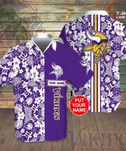 NFL Sport Minnesota Vikings Custom Name Button Shirt Design 3D Full Printed Sizes S - 5XL NABR107