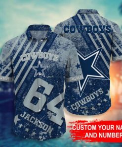 NFL Sport Dallas Cowboys Custom Name And Number Button Shirt Design 3D Full Printed Sizes S - 5XL-TLEA132