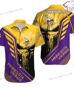 NFL Sport Minnesota Vikings Custom Name Button Shirt Design 3D Full Printed Sizes S - 5XL NABR105