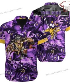 NFL Sport Minnesota Vikings Custom Name Button Shirt Design 3D Full Printed Sizes S - 5XL NABR103