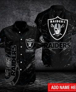 NFL Sport Las Vegas Raiders Custom Name Button Shirt Design 3D Full Printed Sizes S - 5XL NACA439