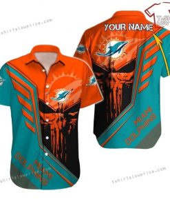 NFL Sport Miami Dolphins Custom Name Button Shirt Design 3D Full Printed Sizes S - 5XL NABK546