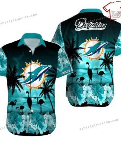 NFL Sport Miami Dolphins Custom Name Button Shirt Design 3D Full Printed Sizes S - 5XL NABK550