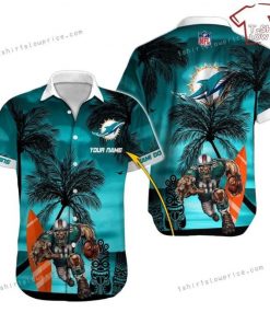 NFL Sport Miami Dolphins Custom Name Button Shirt Design 3D Full Printed Sizes S - 5XL NABK570