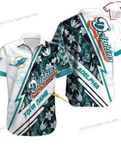 NFL Sport Miami Dolphins Custom Name Button Shirt Design 3D Full Printed Sizes S - 5XL NABK575