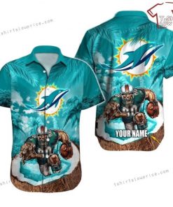 NFL Sport Miami Dolphins Custom Name Button Shirt Design 3D Full Printed Sizes S - 5XL NABK579