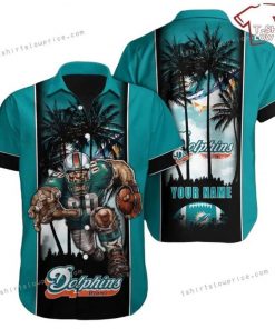 NFL Sport Miami Dolphins Custom Name Button Shirt Design 3D Full Printed Sizes S - 5XL NABK583