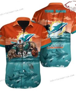 NFL Sport Miami Dolphins Custom Name Button Shirt Design 3D Full Printed Sizes S - 5XL NABK585