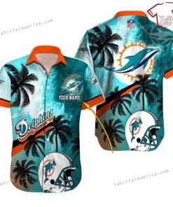 NFL Sport Miami Dolphins Custom Name Button Shirt Design 3D Full Printed Sizes S - 5XL NABK590