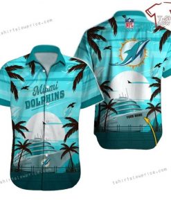 NFL Sport Miami Dolphins Custom Name Button Shirt Design 3D Full Printed Sizes S - 5XL NABK591