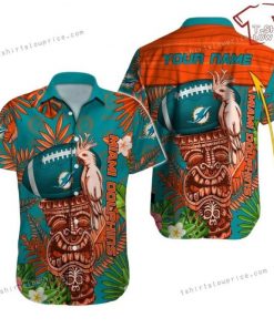 NFL Sport Miami Dolphins Custom Name Button Shirt Design 3D Full Printed Sizes S - 5XL NABK600