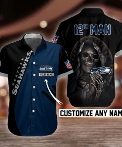 NFL Seattle Seahawks Skull Button Shirt Design 3D Full Printed Custom Name Sizes S - 5XL N91816