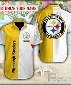 NFL Sport Pittsburgh Steelers Custom Name Button Shirt Design 3D Full Printed Sizes S - 5XL NMB014