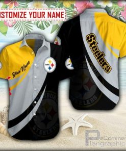 NFL Sport Pittsburgh Steelers Custom Name Button Shirt Design 3D Full Printed Sizes S - 5XL NMB016