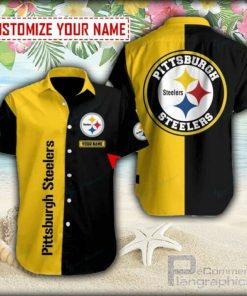 NFL Sport Pittsburgh Steelers Custom Name Button Shirt Design 3D Full Printed Sizes S - 5XL NMB018