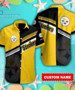 NFL Sport Pittsburgh Steelers Custom Name Button Shirt Design 3D Full Printed Sizes S - 5XL NMB021