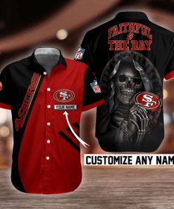 NFL San Francisco 49ers Skull Button Shirt Design 3D Full Printed Custom Name Sizes S - 5XL N91807