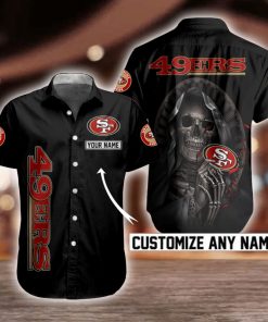 NFL San Francisco 49ers Skull Button Shirt Design 3D Full Printed Custom Name Sizes S - 5XL N91305