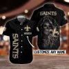 NFL New Orleans Saints Skull Button Shirt Design 3D Full Printed Custom Name Sizes S - 5XL N91302