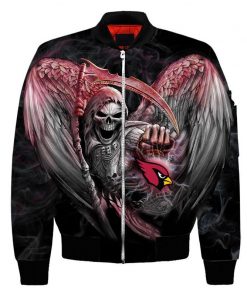 NFL Sport Arizona Cardinals Skull Bomber Jacket Design 3D Full Printed Sizes S - 5XL - NABO182