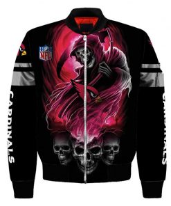 NFL Sport Arizona Cardinals Skull Bomber Jacket Design 3D Full Printed Sizes S - 5XL - NABO181