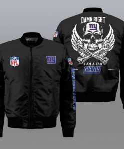 NFL Sport New York Giants Wings Skull Bomber Jacket Design 3D Full Printed Sizes S - 5XL - NABI498