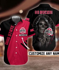 NCAA Ohio State Buckeyes Skull Button Shirt Design 3D Full Printed Custom Name Sizes S - 5XL N92004
