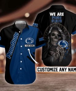 NCAA Penn State Nittany Lions Skull Button Shirt Design 3D Full Printed Custom Name Sizes S - 5XL N92001