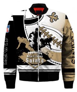 NFL Sport New Orleans Saints Bomber Jacket Design 3D Full Printed Sizes S - 5XL - NABU160