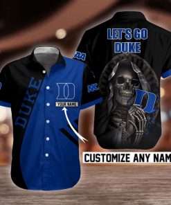 NCAA Duke Blue Devils Skull Button Shirt Design 3D Full Printed Custom Name Sizes S - 5XL N91803