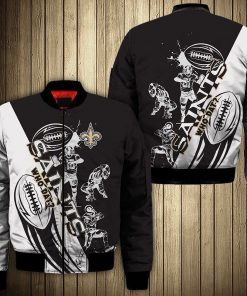 NFL Sport New Orleans Saints Bomber Jacket Design 3D Full Printed Sizes S - 5XL - NABU147